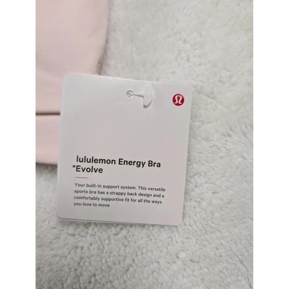 Lululemon Energy Bra Evolve Pink Peony Strappy Sports Bra LW2EHVS Size S NEW